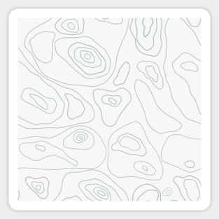 White & Blue Topography Pattern Sticker